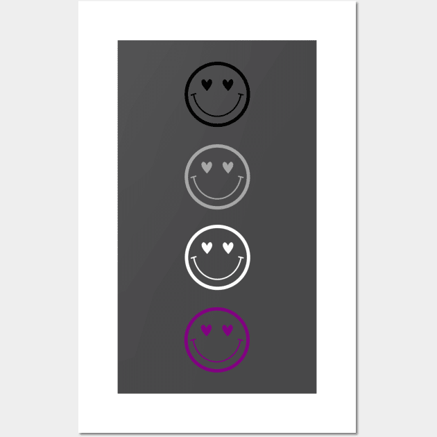 Asexual Pride Flag Smileys Wall Art by amyisom17@gmail.com